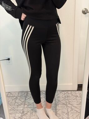 adidas Black Athletic Leggings with Subtle Logo